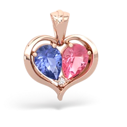 Tanzanite Two Become One 14K Rose Gold pendant P5330