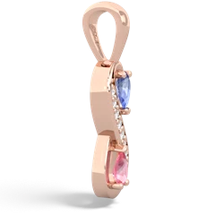 Tanzanite Diamond Infinity 14K Rose Gold pendant P5390