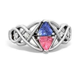 Tanzanite Keepsake Celtic Knot 14K White Gold ring R5300