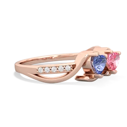 Tanzanite Side By Side 14K Rose Gold ring R3090