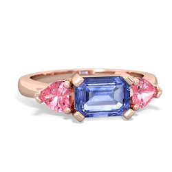 Tanzanite Three Stone 14K Rose Gold ring R5235