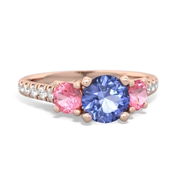 Tanzanite Pave Trellis 14K Rose Gold ring R5500