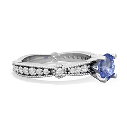 Tanzanite Sparkling Tiara 6Mm Round 14K White Gold ring R26296RD