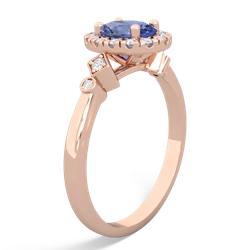 Tanzanite Antique-Style Halo 14K Rose Gold ring R5720