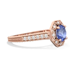 Tanzanite Art-Deco Starburst 14K Rose Gold ring R5520