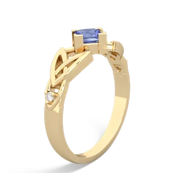 Tanzanite Celtic Knot Princess 14K Yellow Gold ring R3349