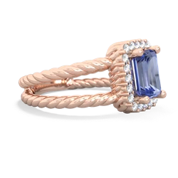 Tanzanite Rope Split Band 14K Rose Gold ring R2628