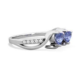 Tanzanite Side By Side 14K White Gold ring R3090