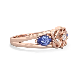 Tanzanite Hearts Intertwined 14K Rose Gold ring R5880