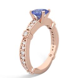 Tanzanite Sparkling Tiara 7X5mm Oval 14K Rose Gold ring R26297VL