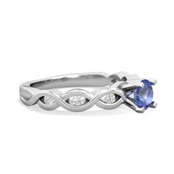 Tanzanite Infinity 5Mm Round Engagement 14K White Gold ring R26315RD