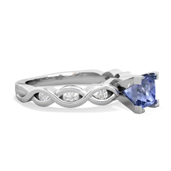 Tanzanite Infinity 5Mm Square Engagement 14K White Gold ring R26315SQ