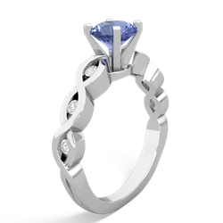 Tanzanite Infinity 6Mm Round Engagement 14K White Gold ring R26316RD