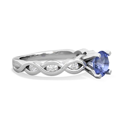 Tanzanite Infinity 6Mm Round Engagement 14K White Gold ring R26316RD