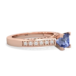 Tanzanite Art Deco Engagement 5Mm Square 14K Rose Gold ring R26355SQ