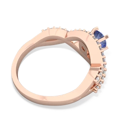 Tanzanite Diamond Twist 5Mm Round Engagment  14K Rose Gold ring R26405RD