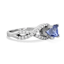 Tanzanite Diamond Twist 5Mm Square Engagment  14K White Gold ring R26405SQ