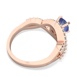 Tanzanite Diamond Twist 6Mm Round Engagment  14K Rose Gold ring R26406RD