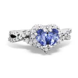 Tanzanite Diamond Twist 'One Heart' 14K White Gold ring R2640HRT