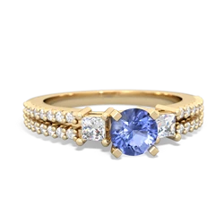 Tanzanite Classic 5Mm Round Engagement 14K Yellow Gold ring R26435RD