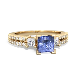 Tanzanite Classic 5Mm Square Engagement 14K Yellow Gold ring R26435SQ