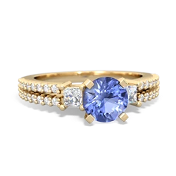 Tanzanite Classic 6Mm Round Engagement 14K Yellow Gold ring R26436RD