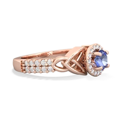 Tanzanite Celtic Knot Halo 14K Rose Gold ring R26445RH