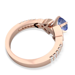 Tanzanite Celtic Knot 6Mm Round Engagement 14K Rose Gold ring R26446RD