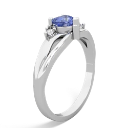 Tanzanite Split Band Swirl 14K White Gold ring R2130