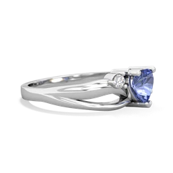 Tanzanite Split Band Swirl 14K White Gold ring R2130