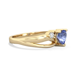 Tanzanite Split Band Swirl 14K Yellow Gold ring R2130