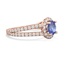 Tanzanite Pave Halo 14K Rose Gold ring R5490