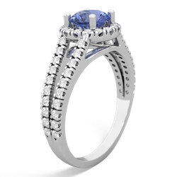 Tanzanite Pave Halo 14K White Gold ring R5490