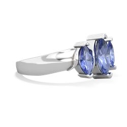 Tanzanite Three Peeks 14K White Gold ring R2433