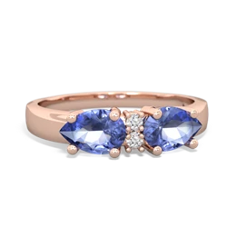 Tanzanite Pear Bowtie 14K Rose Gold ring R0865