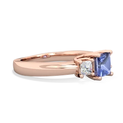 Tanzanite Three Stone Trellis 14K Rose Gold ring R4015