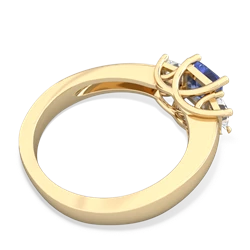 Tanzanite Three Stone Trellis 14K Yellow Gold ring R4015