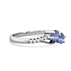 Tanzanite Infinity Pave Two Stone 14K White Gold ring R5285