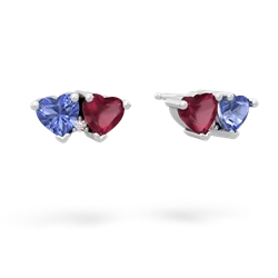 Tanzanite Sweethearts 14K White Gold earrings E5260