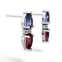 Tanzanite Bowtie Drop 14K White Gold earrings E0865