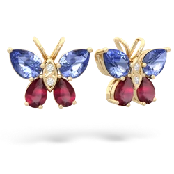 Tanzanite Butterfly 14K Yellow Gold earrings E2215