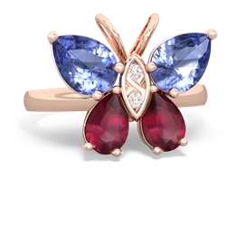 Tanzanite Butterfly 14K Rose Gold ring R2215