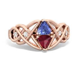 Tanzanite Keepsake Celtic Knot 14K Rose Gold ring R5300