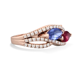 Tanzanite Diamond Rivers 14K Rose Gold ring R3070