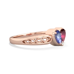 Tanzanite Filligree 'One Heart' 14K Rose Gold ring R5070