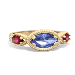 Tanzanite Milgrain Marquise 14K Yellow Gold ring R5700