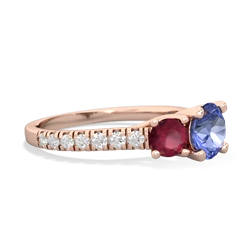 Tanzanite Pave Trellis 14K Rose Gold ring R5500