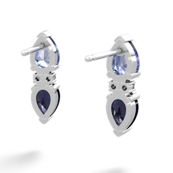 Tanzanite Bowtie Drop 14K White Gold earrings E0865