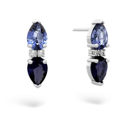 Tanzanite Bowtie Drop 14K White Gold earrings E0865