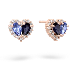 Tanzanite Halo 14K Rose Gold earrings E7008